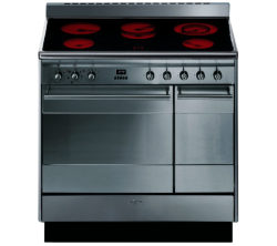 SMEG  Concert 90 Electric Ceramic Range Cooker - Stainless Steel